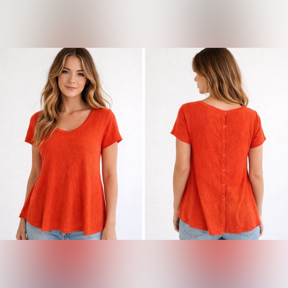 Anthropologie Moth Orange Top‎ Sz. XS